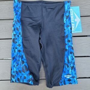 The Finals Boys Mens Black Blue Drawstring Omega Reactor Swim Jammer Size 28 New